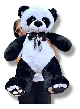 Oso De Peluche Gigante Josefino 1 Metro + 3 Globos + Moño Panda