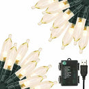 Luces Navideñas 33 Pies 100 Luces Led De Cadena Con Ba...
