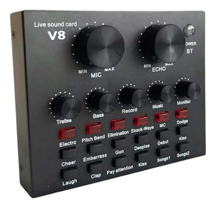 Kit Micrófono Profesional De Condensador + Tarjeta Sonido V8 Aleatorio