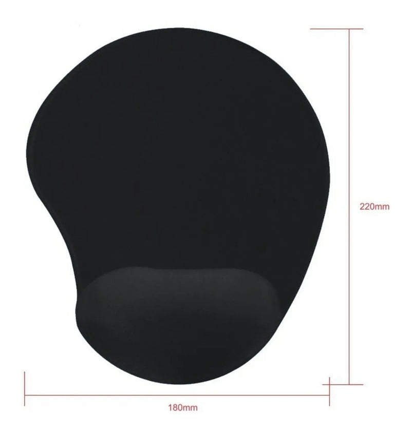 Pad Mouse Ergonómico Con Apoyo En Gel Para La Muñeca - Negro