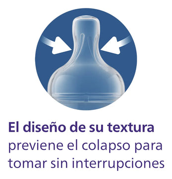Tetero Avent Anti Cólicos 9oz 1m+ (Flujo 2) Decorado Jirafa sin BPA, Clinicamente Probado, modelo SCF821/12