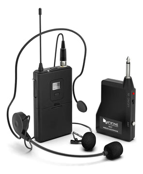 Fifine K037b con micrófono de solapa y auriculares de color negro