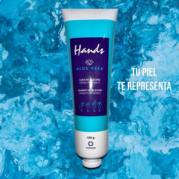 Crema para Manos Hidratación Profunda Hands Aloe Vera Hinode, 55g, Tecnología Silicon Tech-Care, Protección Antiedad, Suavidad, Cuidado Intensivo, Manos Secas, Fórmula Ligera, Fragancia Refrescante