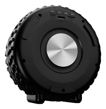 Parlante Bluetooth Llanta Celular Computador Radio Luces Rgb Negro