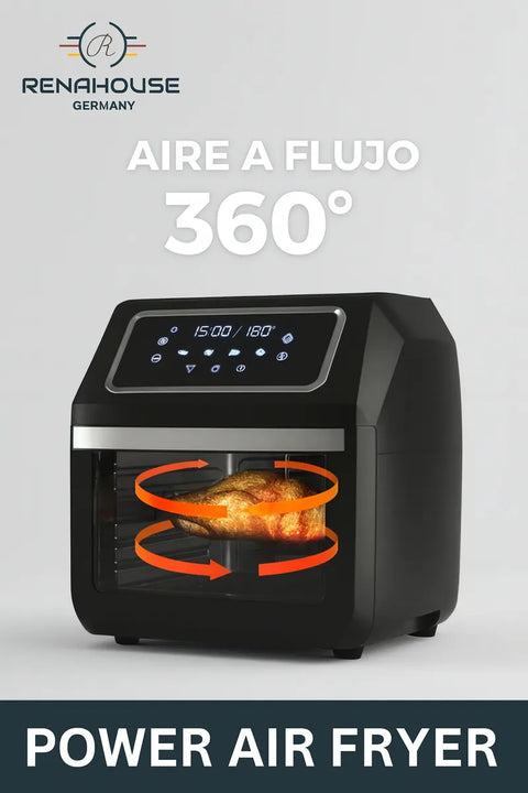 Freidora Horno De Aire 12 L Renahouse Rh-97 Pantalla Tactil Negro