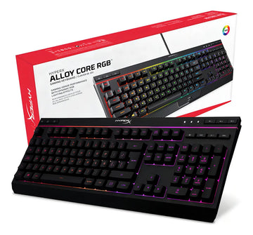 Teclado gamer HyperX Alloy QWERTY Membrana español latinoamérica color negro con luz RGB