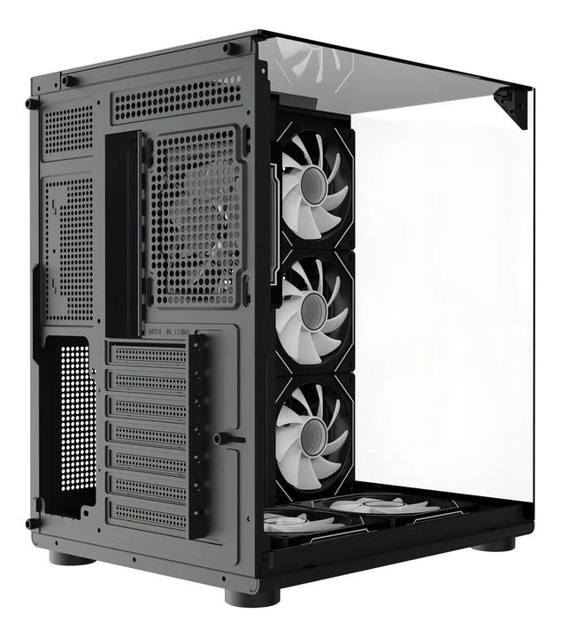 Chasis Gamer Iceberg Crystal Cube S Black 6 Fans Argb