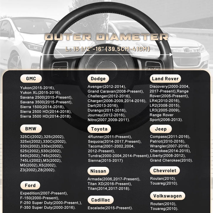 Cubierta De Volante Cuero Microfibra Ultra Duradera