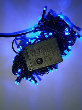 Serie Navideña Luz Led Azul X100 Luces Cable Verde Paq. X1