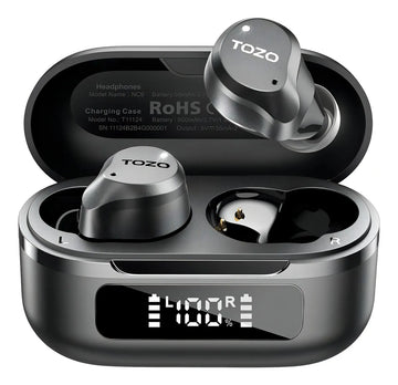 Tozo Auriculares Inalámbricos Híbridos Con Cancelación A. Color Negro