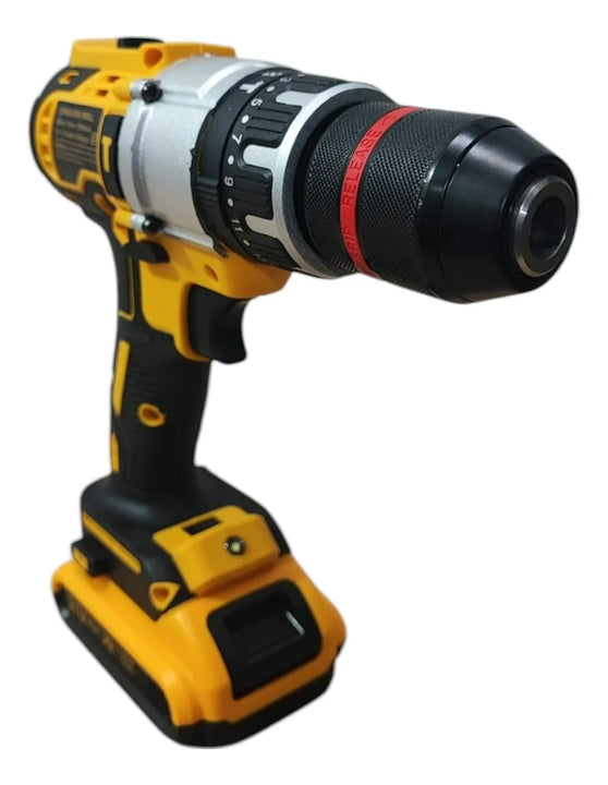 Taladro Inalámbrico 21v Atornillador Percutor 2 Baterias Amarillo 50/60