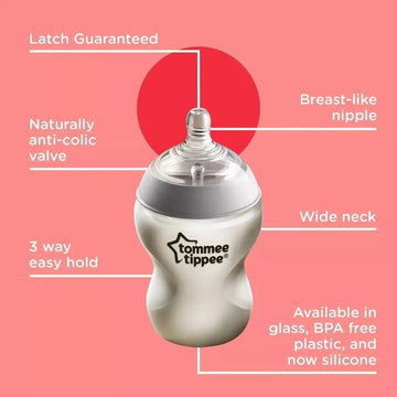Tetero Tommee Tippee Closer To Nature 9 Oz Blanco Liso