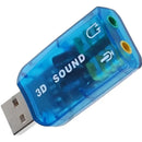 Tarjeta De Sonido Usb 5.1. Audifonos Y Microfono Plug 3.5mm Color Azul