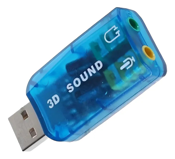 Tarjeta De Sonido Usb 5.1. Audifonos Y Microfono Plug 3.5mm Color Azul