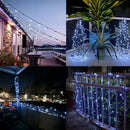 Serie Navideña Solar Exterior Luces 300 Leds 32m Blanco