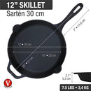 Sartén De Hierro Fundido Curado Victoria® 30 Cm / 12 In