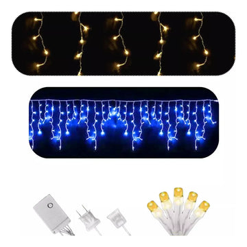 Luz Led Decorativa Luces Navideñas Luces De Navidad Cortina9 Azul