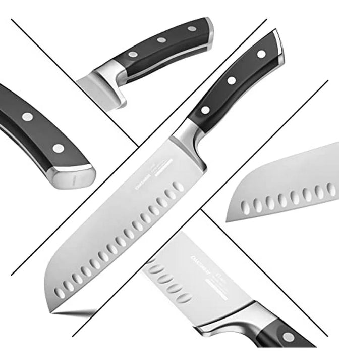 Cuchillo Santoku 7 , Acero Alemán, Compatible Con Carne, Ver