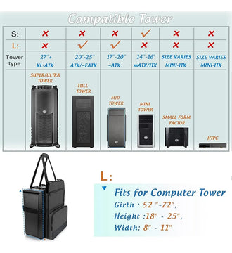Trunab Pc Tower Correa De Transporte Con Asa, Estuche De Tra Black-2