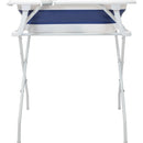 Bañera Plegable Con Soporte Y Cojín Stand Happy Baby Color Azul