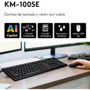 Kit Teclado Y Mouse Genius Usb Km-100se Español Mouse Negro Teclado Negro