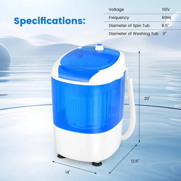 Mini Lavadora Portátil Con Secadora 5.5 Libras Eléctrica