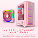Caja Pc Apevia Inspire-pk Rosa Atx Con 4 Ventiladores Argb