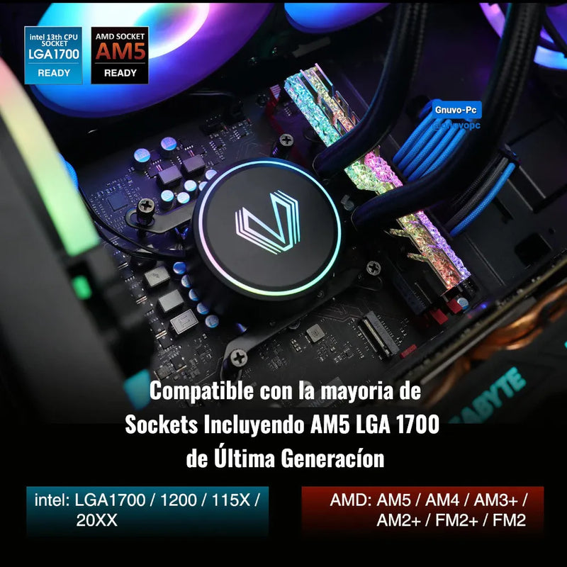 Enfriamiento Liquido Cooler Pc 240 Argb Lga 1700 Am5 1200