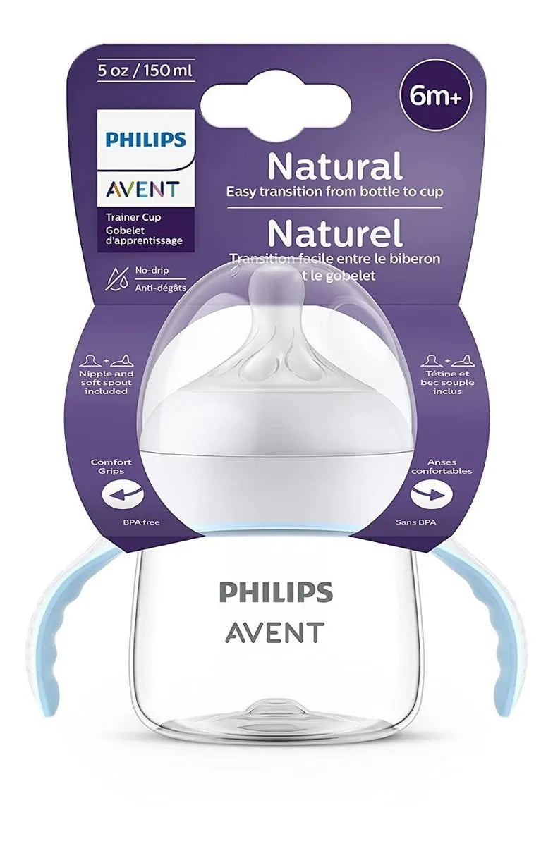 Avent Tetero Entrenador Natural Azul 5 Onz + Boquilla Unisex