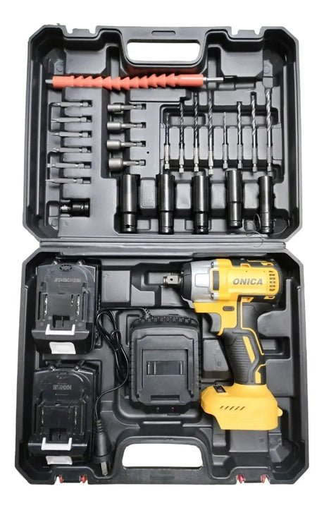 Pistola Llave De Impacto Inalámbrica De 1/2 Reversible 128v Amarillo