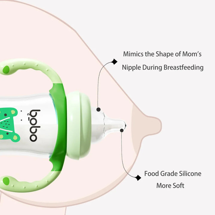 Yohkoh Biberón De Vidrio Natural Con Pezón De Respuesta