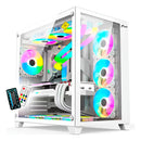 Chasis Gamer Jx119 Aurora 7 Fans Blanco Rgb