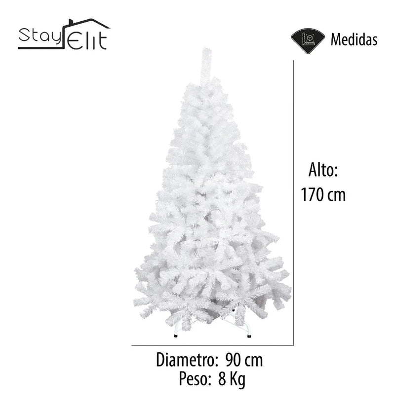 Árbol De Navidad Artificial Blanco 1.70 M Alta Calidad