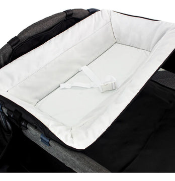 Cuna Corral Bebe + Mosquitero Mecedora y Organizado Negro Bebesit Premium