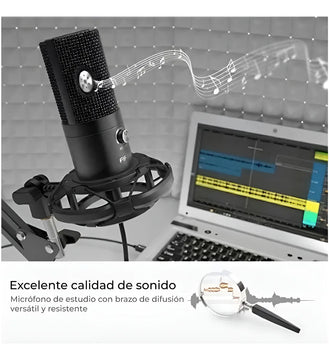 Micrófono Fifine T669 Condensador Cardioide color negroS