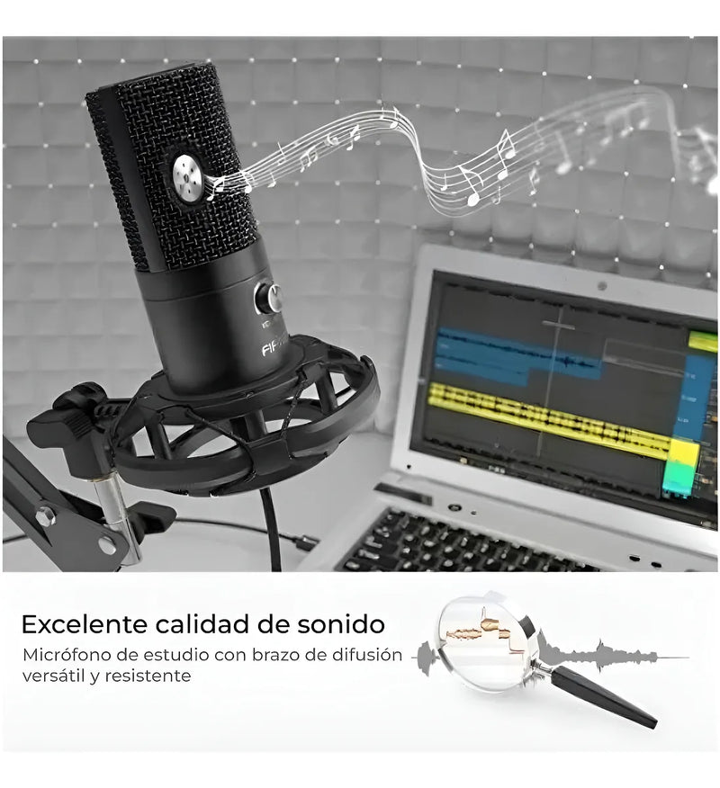Micrófono Fifine T669 Condensador Cardioide color negroS