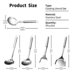 Juego De Utensilios De Cocina De Acero Inoxidable, 5 Piezas Plateado