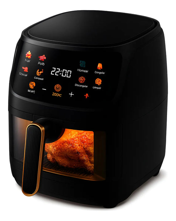Freidora Olla Aire Caliente Sin Aceite Air Fryer 12 Litros Negro