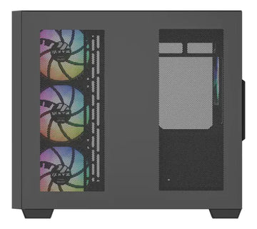 Gabinete Gamer Xyz Qubex Black 4 Fans Argb Usb C Negro