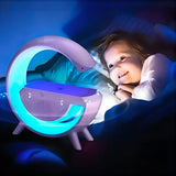 Parlante BT2301 Led Wireless Charging Speaker portátil con bluetooth blanca