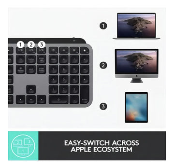 Teclado Logitech Master Series QWERTY Membrana inglés US color grafito con luz blanca