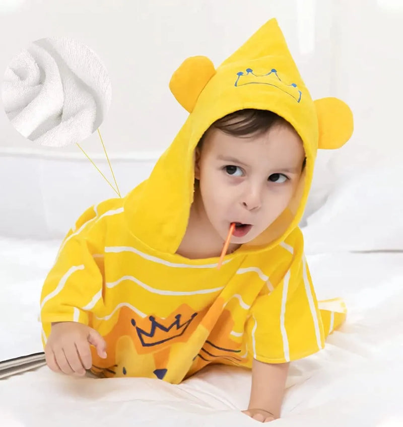 Toalla De Algodon Con Capucha Para Ninos Divertida Y Absorbe