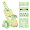 Rallador Y Pelador De Cocina Con Protector 6 En 1 Chefmaster Verde