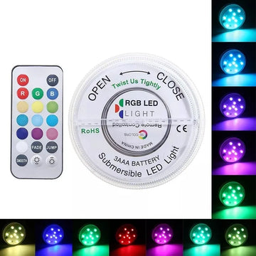 Luz 10 Led Rgb Sumergible Control Secuencial Eventos Supli