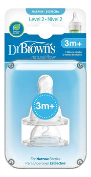 Chupo Dr Browns Para Biberón Estándar Nivel 2 Color Blanco Blanco