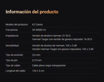 Audífonos Kz Castor Improved Bass Con Microfono Negro