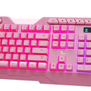 Kit De Teclado Y Mouse C/cable Gamer Usb X Tech Rosa Xtk540s