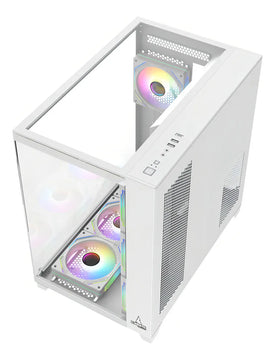 Caja Gabinete Gamer Iceberg Crystal Cube Xl 7x Fans Argb Color Blanco