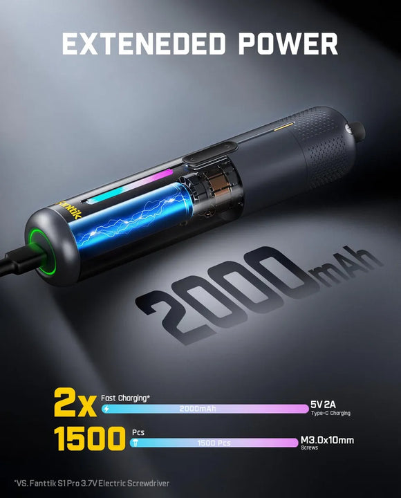 Destornillador Eléctrico 3.7 V 20 Puntas Magnéticas 7 Ajuste