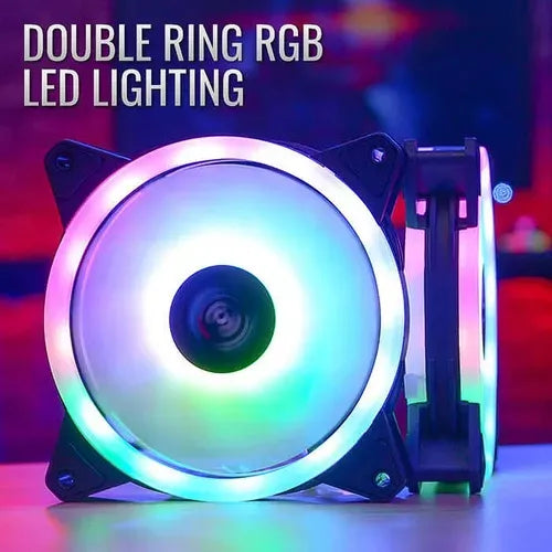 Ventilador Rgb X3 Fan Cooler 120mm Pc Gamer Luz Led Molex